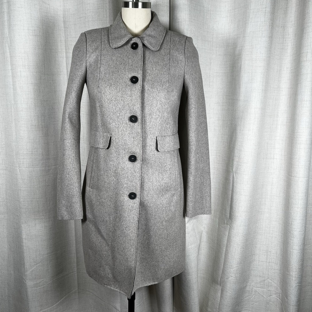 Zara Trafaluc Grey Coat Womens Small Wool Blend Outerwear Collection Jacket